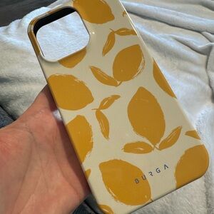 Burga Yellow Lemon Print iPhone 15 Pro Max Case